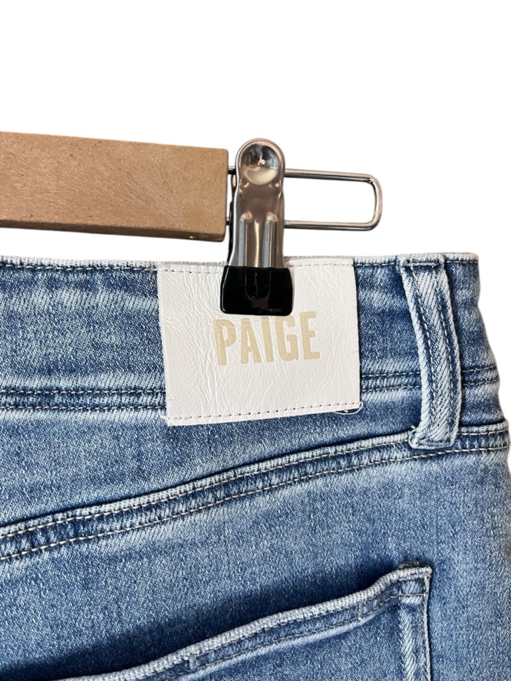 PAIGE Anessa Raw Hem Cropped Wide Leg Denim Stretch Jeans Size 32 - Picture 8 of 10